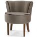 Kit 02 Poltronas Decorativas Sala de Estar Base de Madeira Ayla Veludo Marrom Claro G15 - Gran Belo