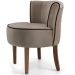 Kit 02 Poltronas Decorativas Sala de Estar Base de Madeira Ayla Veludo Marrom Claro G15 - Gran Belo