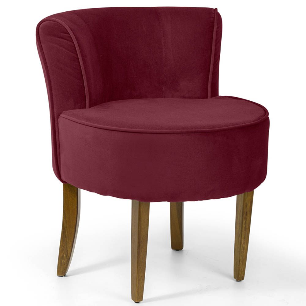Kit 02 Poltronas Decorativas Sala de Estar Base de Madeira Ayla Veludo Marsala G15 - Gran Belo