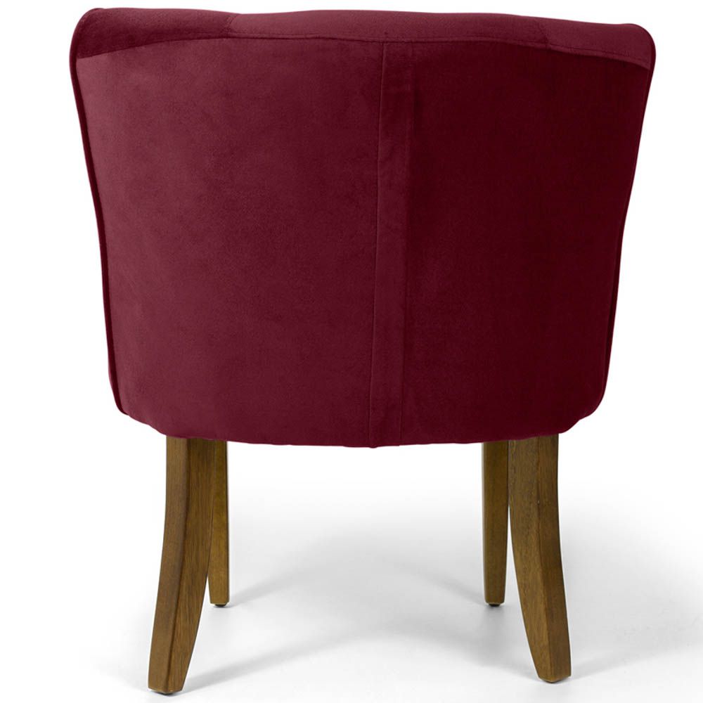 Kit 02 Poltronas Decorativas Sala de Estar Base de Madeira Ayla Veludo Marsala G15 - Gran Belo