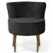 Kit 02 Poltronas Decorativas Sala de Estar Base de Madeira Ayla Veludo Preto G15 - Gran Belo