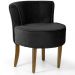 Kit 02 Poltronas Decorativas Sala de Estar Base de Madeira Ayla Veludo Preto G15 - Gran Belo