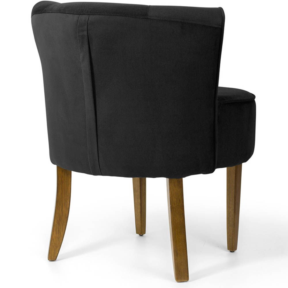 Kit 02 Poltronas Decorativas Sala de Estar Base de Madeira Ayla Veludo Preto G15 - Gran Belo