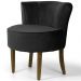 Kit 02 Poltronas Decorativas Sala de Estar Base de Madeira Ayla Veludo Preto G15 - Gran Belo