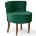 Kit 02 Poltronas Decorativas Sala de Estar Base de Madeira Ayla Veludo Verde - Gran Belo
