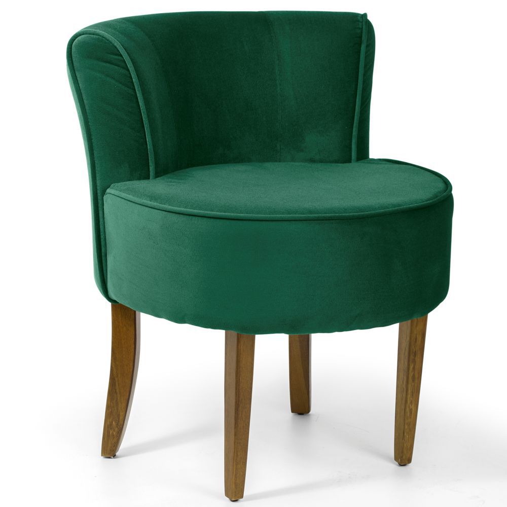 Kit 02 Poltronas Decorativas Sala de Estar Base de Madeira Ayla Veludo Verde - Gran Belo