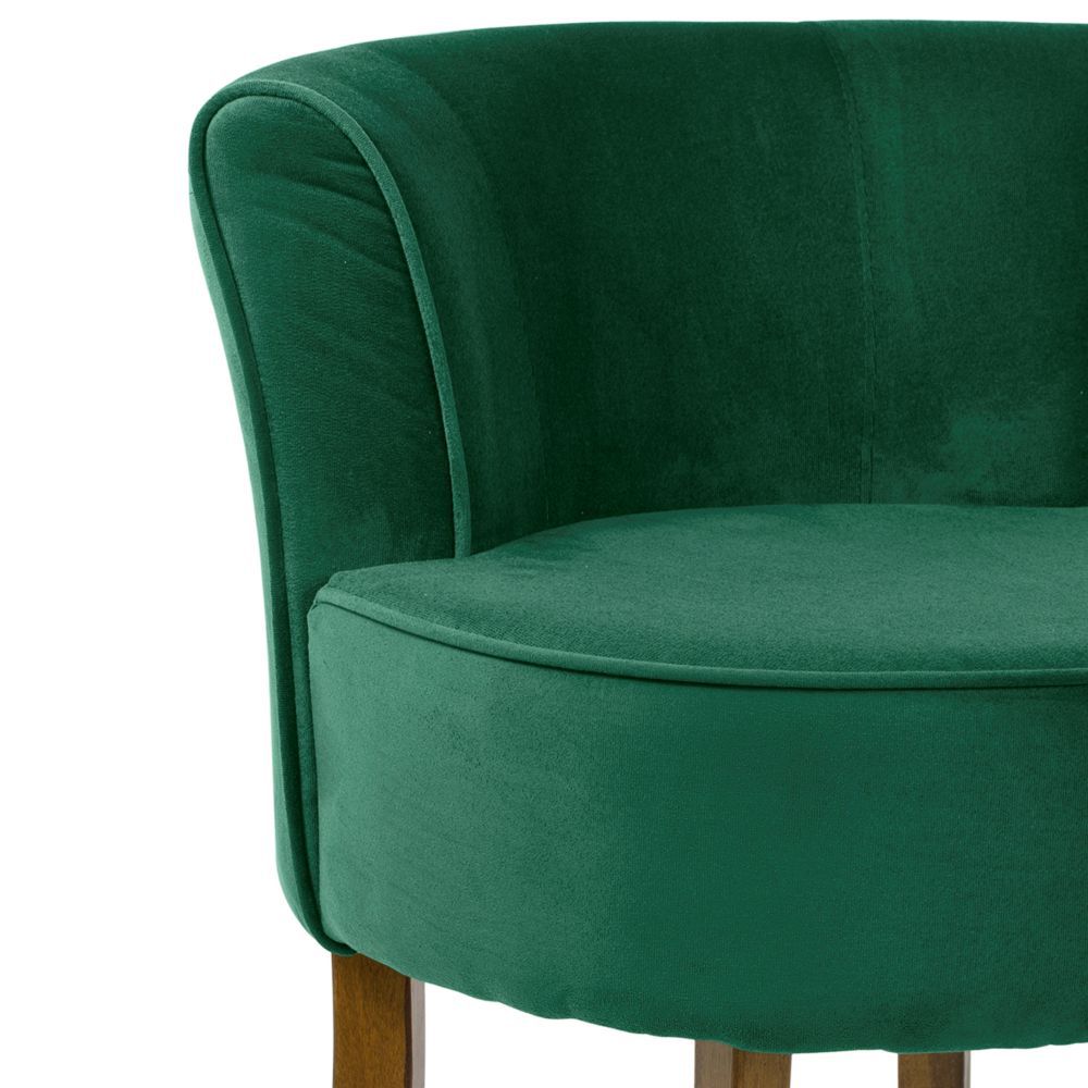Kit 02 Poltronas Decorativas Sala de Estar Base de Madeira Ayla Veludo Verde - Gran Belo