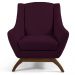 Kit 02 Poltronas Decorativas Sala de Estar Base de Madeira Naomi Veludo Roxo Grape G15 - Gran Belo