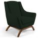 Kit 02 Poltronas Decorativas Sala de Estar Base de Madeira Naomi Veludo Verde Musgo - Gran Belo