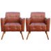 Kit 02 Poltronas Decorativas Sala de Estar Bia Couro Caramelo G58 - Gran Belo