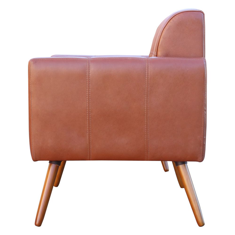 Kit 02 Poltronas Decorativas Sala de Estar Bia Couro Caramelo G58 - Gran Belo