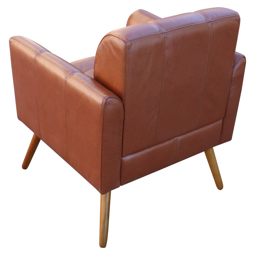 Kit 02 Poltronas Decorativas Sala de Estar Bia Couro Caramelo G58 - Gran Belo