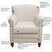 Kit 02 Poltronas Decorativas Sala de Estar Brunei Pés Madeira Couro Off White G58 - Gran Belo