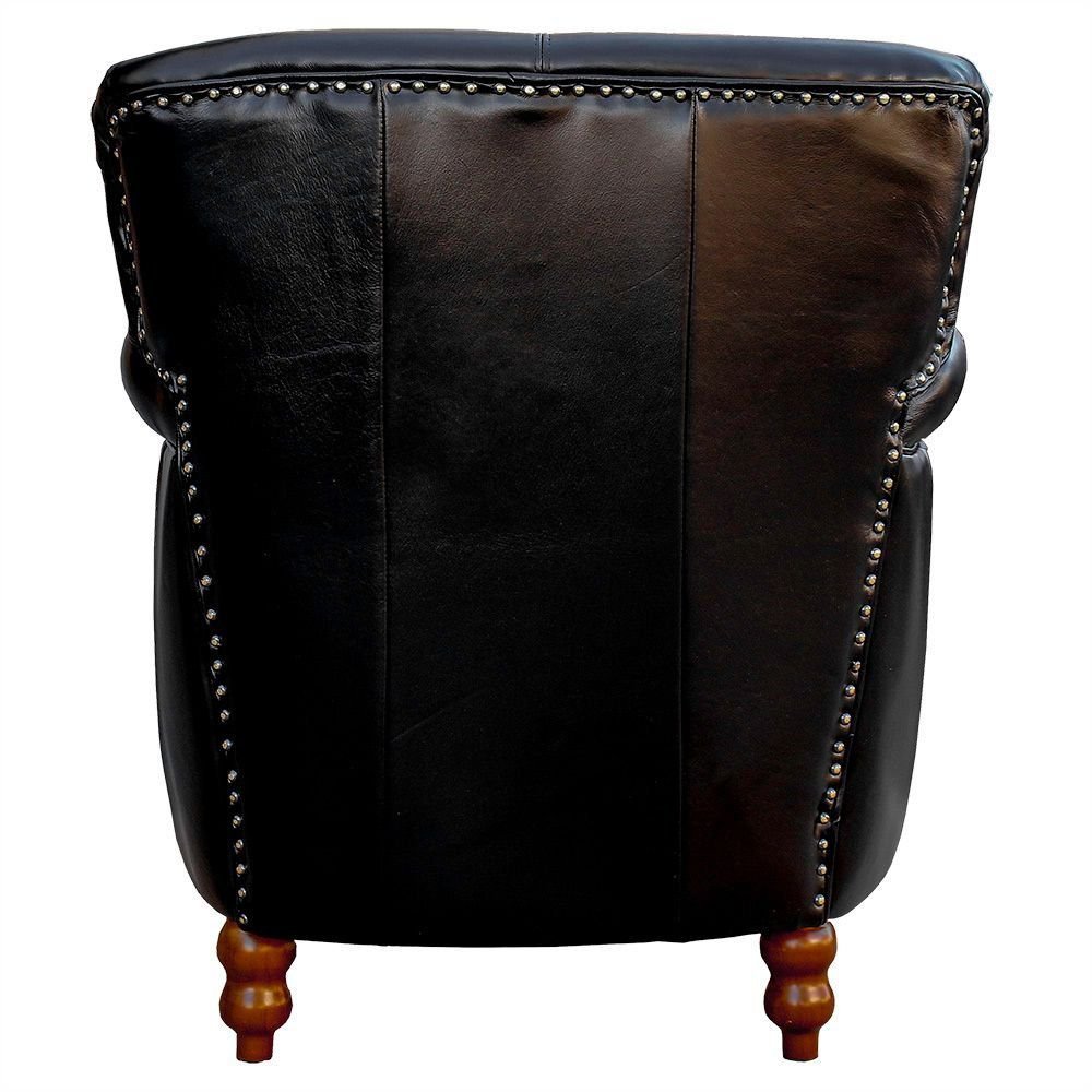 Kit 02 Poltronas Decorativas Sala de Estar Brunei Pés Madeira Couro Preto G58 - Gran Belo