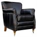 Kit 02 Poltronas Decorativas Sala de Estar Brunei Pés Príncipe Couro Preto G58 - Gran Belo