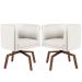 Kit 02 Poltronas Decorativas Sala de Estar Giratória Ka Nix Linho Creme - Gran Belo