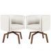 Kit 02 Poltronas Decorativas Sala de Estar Giratória Ka Nix Linho Creme G15 - Gran Belo
