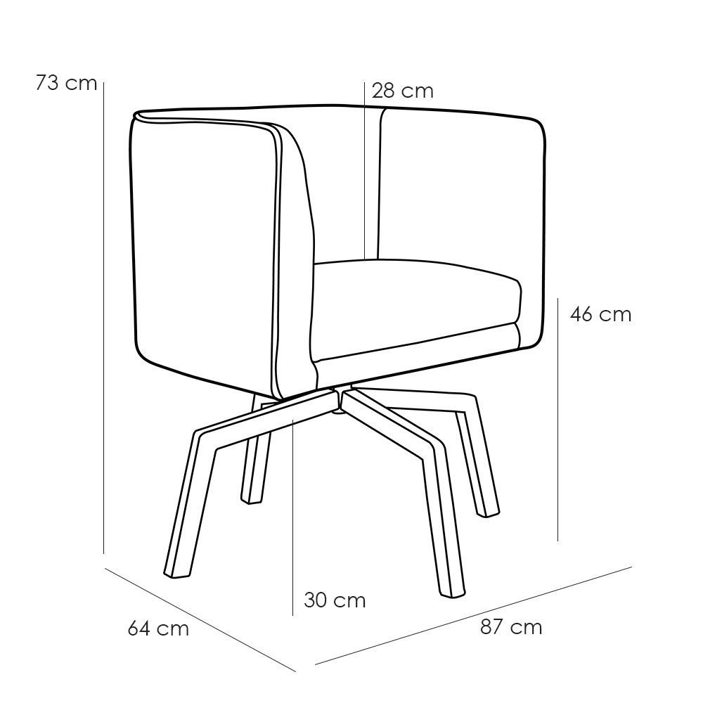 Kit 02 Poltronas Decorativas Sala de Estar Giratória Ka Nix Linho Creme G15 - Gran Belo