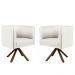 Kit 02 Poltronas Decorativas Sala de Estar Giratória Nix Linho Creme G15 - Gran Belo
