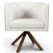 Kit 02 Poltronas Decorativas Sala de Estar Giratória Nix Linho Creme G15 - Gran Belo