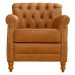 Kit 02 Poltronas Decorativas Sala de Estar Níger Pés Madeira Couro Mel G58 - Gran Belo