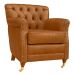 Kit 02 Poltronas Decorativas Sala de Estar Níger Pés Príncipe Couro Mel G58 - Gran Belo
