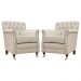 Kit 02 Poltronas Decorativas Sala de Estar Níger Pés Príncipe Off White G58 - Gran Belo