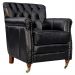 Kit 02 Poltronas Decorativas Sala de Estar Níger Pés Príncipe Preto Couro G58 - Gran Belo