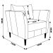 Kit 02 Poltronas Decorativas Sala de Estar Pés Palito Lubbock Couro Branco G58 - Gran Belo