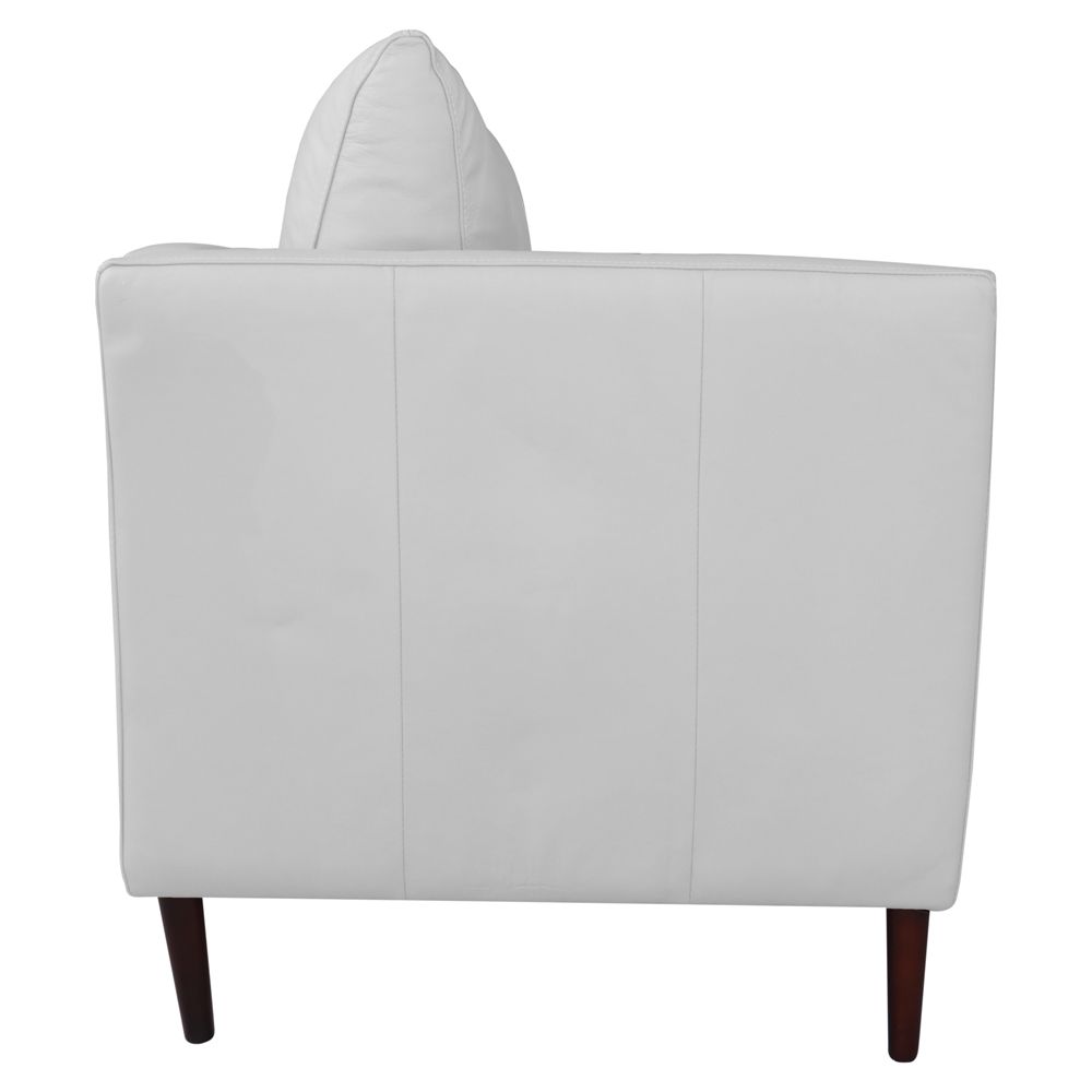 Kit 02 Poltronas Decorativas Sala de Estar Pés Palito Lubbock Couro Branco G58 - Gran Belo