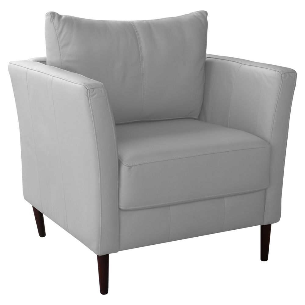 Kit 02 Poltronas Decorativas Sala de Estar Pés Palito Lubbock Couro Branco G58 - Gran Belo