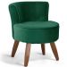 Kit 02 Poltronas Decorativas Sala de Estar Pés de Madeira Ayla Veludo Verde - Gran Belo