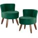 Kit 02 Poltronas Decorativas Sala de Estar Pés de Madeira Ayla Veludo Verde G15 - Gran Belo