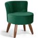 Kit 02 Poltronas Decorativas Sala de Estar Pés de Madeira Ayla Veludo Verde G15 - Gran Belo