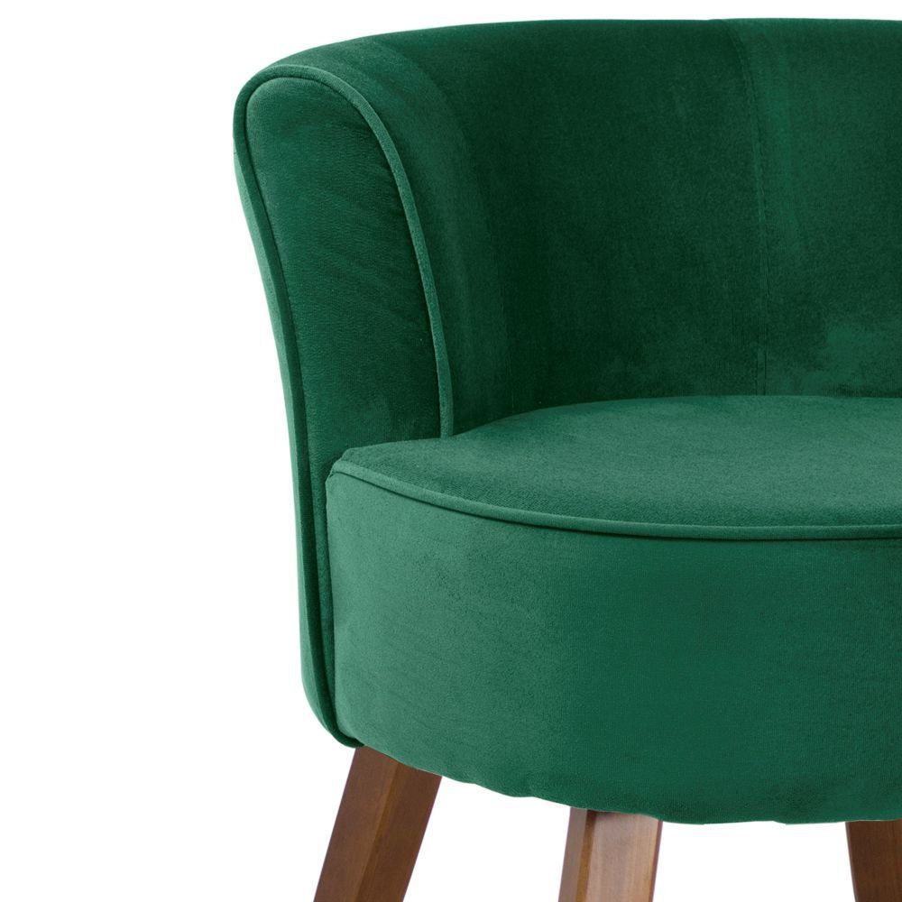 Kit 02 Poltronas Decorativas Sala de Estar Pés de Madeira Ayla Veludo Verde G15 - Gran Belo