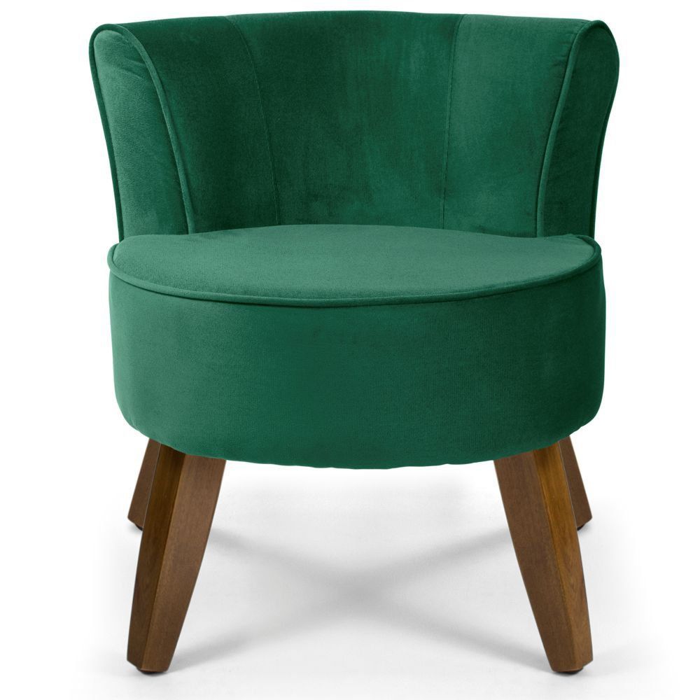 Kit 02 Poltronas Decorativas Sala de Estar Pés de Madeira Ayla Veludo Verde G15 - Gran Belo