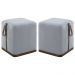 Kit 02 Puff Decorativo Sala de Estar Nurse Cinza Claro G55 - Gran Belo