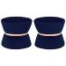 Kit 02 Puffs Decorativo Sala de Estar 45cm Dhaka Veludo Azul Marinho G15 - Gran Belo