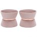 Kit 02 Puffs Decorativo Sala de Estar 45cm Dhaka Veludo Rosê G15 - Gran Belo