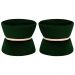 Kit 02 Puffs Decorativo Sala de Estar 45cm Dhaka Veludo Verde G15 - Gran Belo