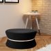 Kit 02 Puffs Decorativo Sala de Estar 95cm Dhaka Veludo Preto G15 - Gran Belo