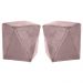 Kit 02 Puffs Decorativo Sala de Estar Blois Veludo Rosê G15 - Gran Belo