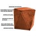 Kit 02 Puffs Decorativo Sala de Estar Blois Veludo Telha G15 - Gran Belo