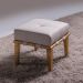 Kit 02 Puffs Decorativos 45cm Martínez Linho Pés Madeira Bege/Natural G62 - Gran Belo