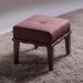 Kit 02 Puffs Decorativos 45cm Martínez Veludo Pés Madeira Rosa/Imbúia G62 - Gran Belo