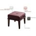 Kit 02 Puffs Decorativos 45cm Martínez Veludo Pés Madeira Rosa/Imbúia G62 - Gran Belo