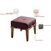 Kit 02 Puffs Decorativos 45cm Martínez Veludo Pés Madeira Rosa/Mel G62 - Gran Belo