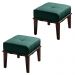 Kit 02 Puffs Decorativos 45cm Martínez Veludo Pés Madeira Verde/Imbúia G62 - Gran Belo