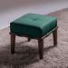 Kit 02 Puffs Decorativos 45cm Martínez Veludo Pés Madeira Verde/Imbúia G62 - Gran Belo