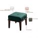 Kit 02 Puffs Decorativos 45cm Martínez Veludo Pés Madeira Verde/Imbúia G62 - Gran Belo